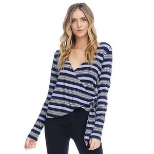Anama Striped Wrap Top